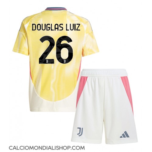 Maglie da calcio Juventus Douglas Luiz #26 Seconda Maglia Bambino 2024-25 Manica Corta (+ Pantaloni corti)